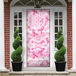 Breast Cancer Awareness Pink Ribbon Door Cover Tie Dye Style