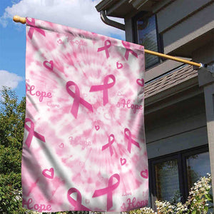 Pink Ribbon With Tie Dye Garden Flag Breast Cancer Awareness - African Pride
