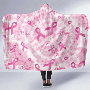 Pink Ribbon With Tie Dye Hooded Blanket Breast Cancer Awareness - African Pride