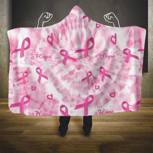 Pink Ribbon With Tie Dye Hooded Blanket Breast Cancer Awareness - African Pride