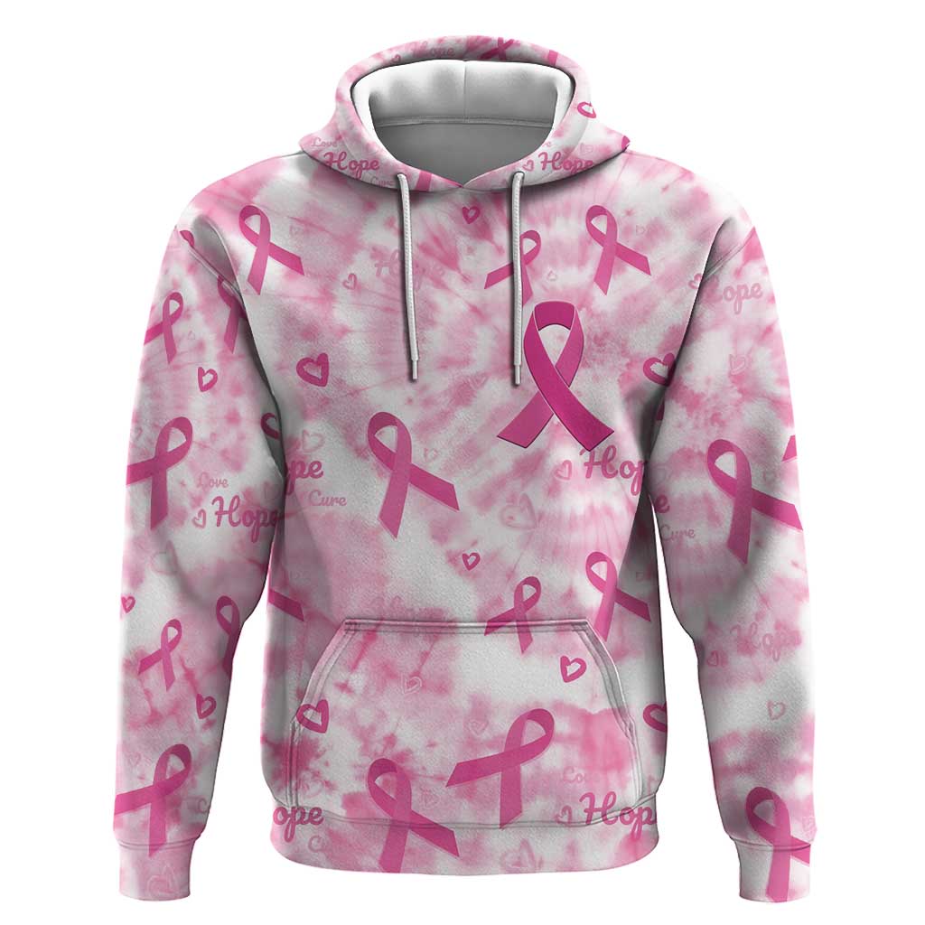 Pink Ribbon With Tie Dye Hoodie Breast Cancer Awareness - African Pride
