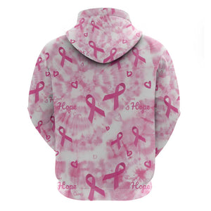 Pink Ribbon With Tie Dye Hoodie Breast Cancer Awareness - African Pride