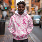 Pink Ribbon With Tie Dye Hoodie Breast Cancer Awareness - African Pride