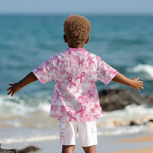 Pink Ribbon With Tie Dye Kid Hawaiian Shirt Breast Cancer Awareness - African Pride