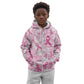 Pink Ribbon With Tie Dye Kid Hoodie Breast Cancer Awareness - African Pride