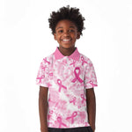Pink Ribbon With Tie Dye Kid Polo Shirt Breast Cancer Awareness - African Pride