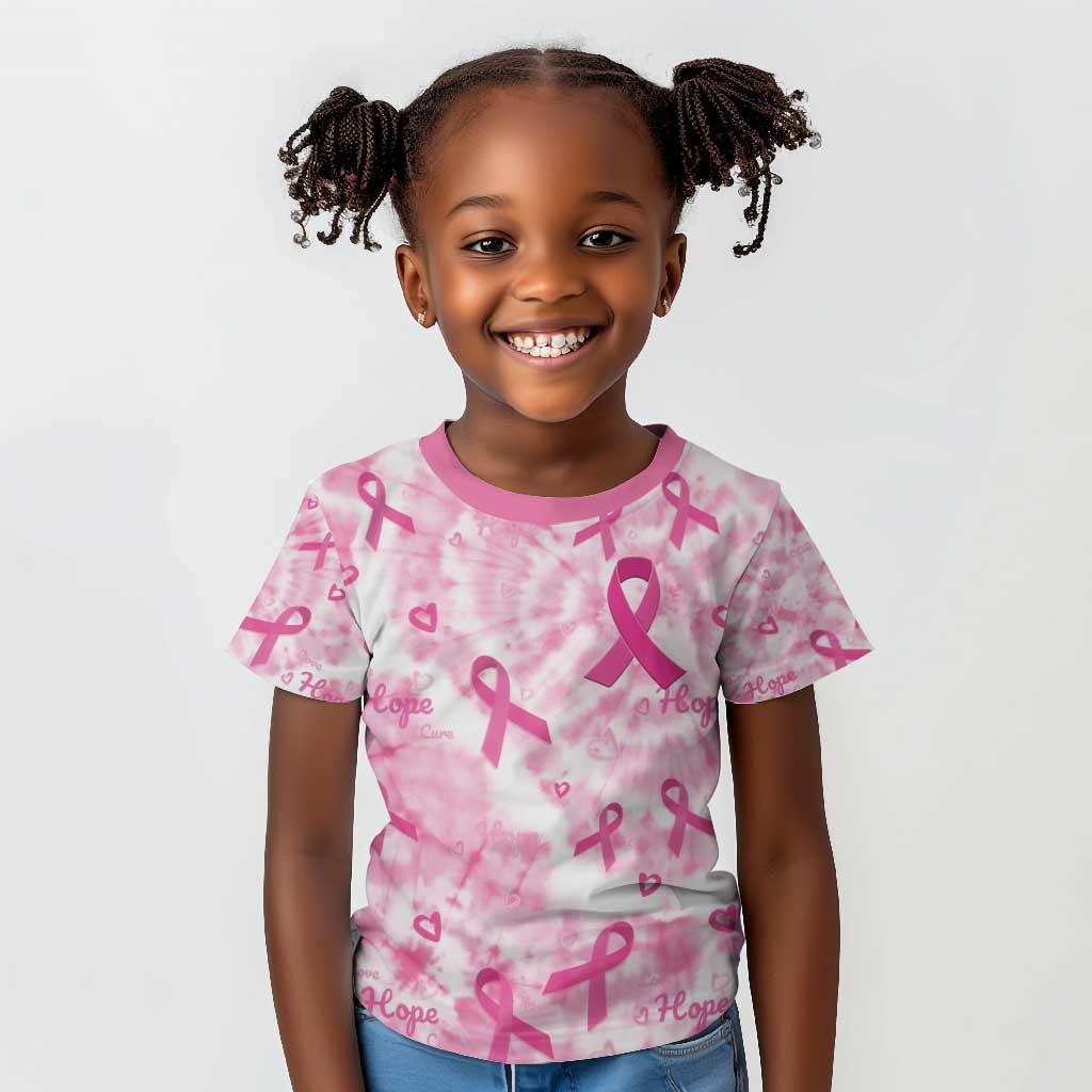 Pink Ribbon With Tie Dye Kid T shirt Breast Cancer Awareness - African Pride
