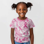 Pink Ribbon With Tie Dye Kid T shirt Breast Cancer Awareness - African Pride