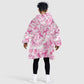 Pink Ribbon With Tie Dye Kid Wearable Blanket Hoodie Breast Cancer Awareness - African Pride