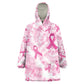 Pink Ribbon With Tie Dye Kid Wearable Blanket Hoodie Breast Cancer Awareness - African Pride