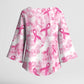 Breast Cancer Awareness Pink Ribbon Kimono Sleeve Blouse Tie Dye Style