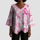 Breast Cancer Awareness Pink Ribbon Kimono Sleeve Blouse Tie Dye Style