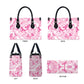 Breast Cancer Awareness Pink Ribbon Leather Bag Tie Dye Style