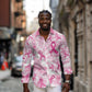 Pink Ribbon With Tie Dye Long Sleeve Button Shirt Breast Cancer Awareness - African Pride