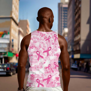 Pink Ribbon With Tie Dye Men Tank Top Breast Cancer Awareness - African Pride
