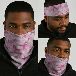 Pink Ribbon With Tie Dye Neck Gaiter Breast Cancer Awareness - African Pride