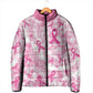 Breast Cancer Awareness Pink Ribbon Padded Jacket Tie Dye Style