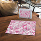 Breast Cancer Awareness Pink Ribbon Puzzle Tie Dye Style