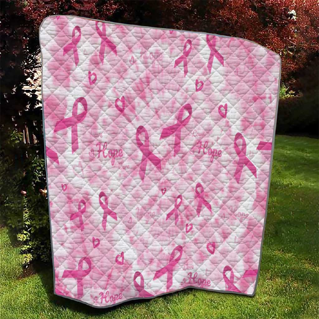 Pink Ribbon With Tie Dye Quilt Breast Cancer Awareness - African Pride