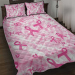 Pink Ribbon With Tie Dye Quilt Bed Set Breast Cancer Awareness - African Pride