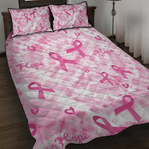 Pink Ribbon With Tie Dye Quilt Bed Set Breast Cancer Awareness - African Pride