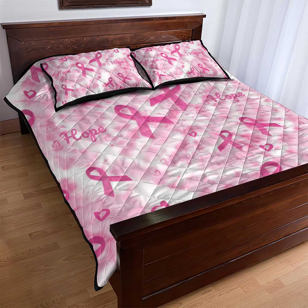 Pink Ribbon With Tie Dye Quilt Bed Set Breast Cancer Awareness - African Pride