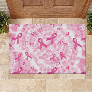 Pink Ribbon With Tie Dye Rubber Doormat Breast Cancer Awareness - African Pride