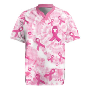 Pink Ribbon With Tie Dye Rugby Jersey Breast Cancer Awareness - African Pride