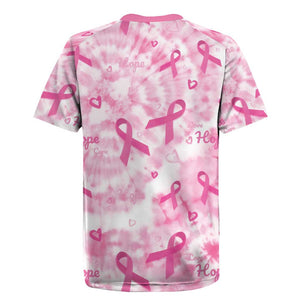 Pink Ribbon With Tie Dye Rugby Jersey Breast Cancer Awareness - African Pride