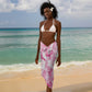 Pink Ribbon With Tie Dye Sarong Breast Cancer Awareness - African Pride