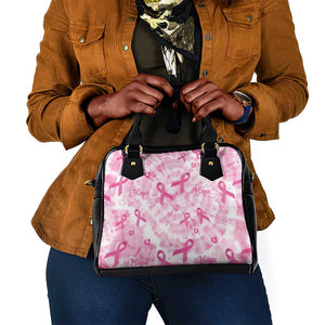 Pink Ribbon With Tie Dye Shoulder Handbag Breast Cancer Awareness - African Pride