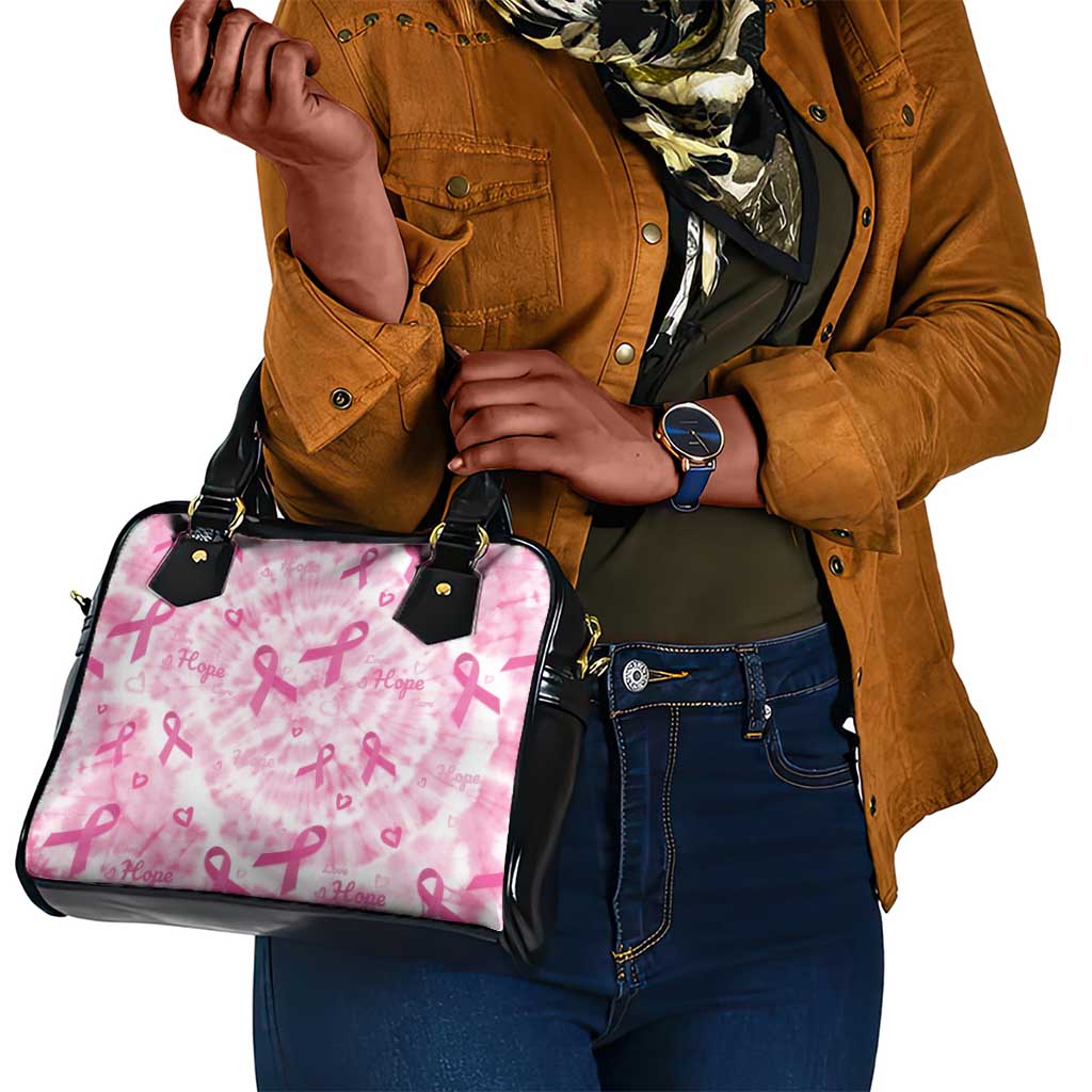 Pink Ribbon With Tie Dye Shoulder Handbag Breast Cancer Awareness - African Pride