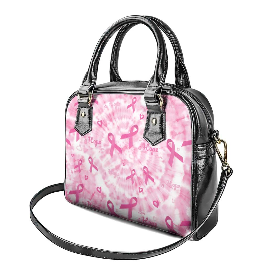 Pink Ribbon With Tie Dye Shoulder Handbag Breast Cancer Awareness - African Pride