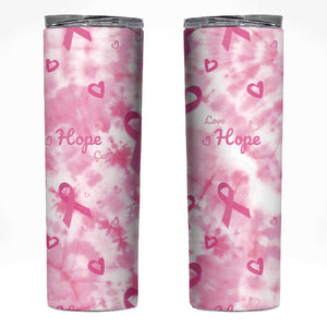 Pink Ribbon With Tie Dye Skinny Tumbler Breast Cancer Awareness - African Pride