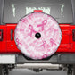 Pink Ribbon With Tie Dye Spare Tire Cover Breast Cancer Awareness - African Pride