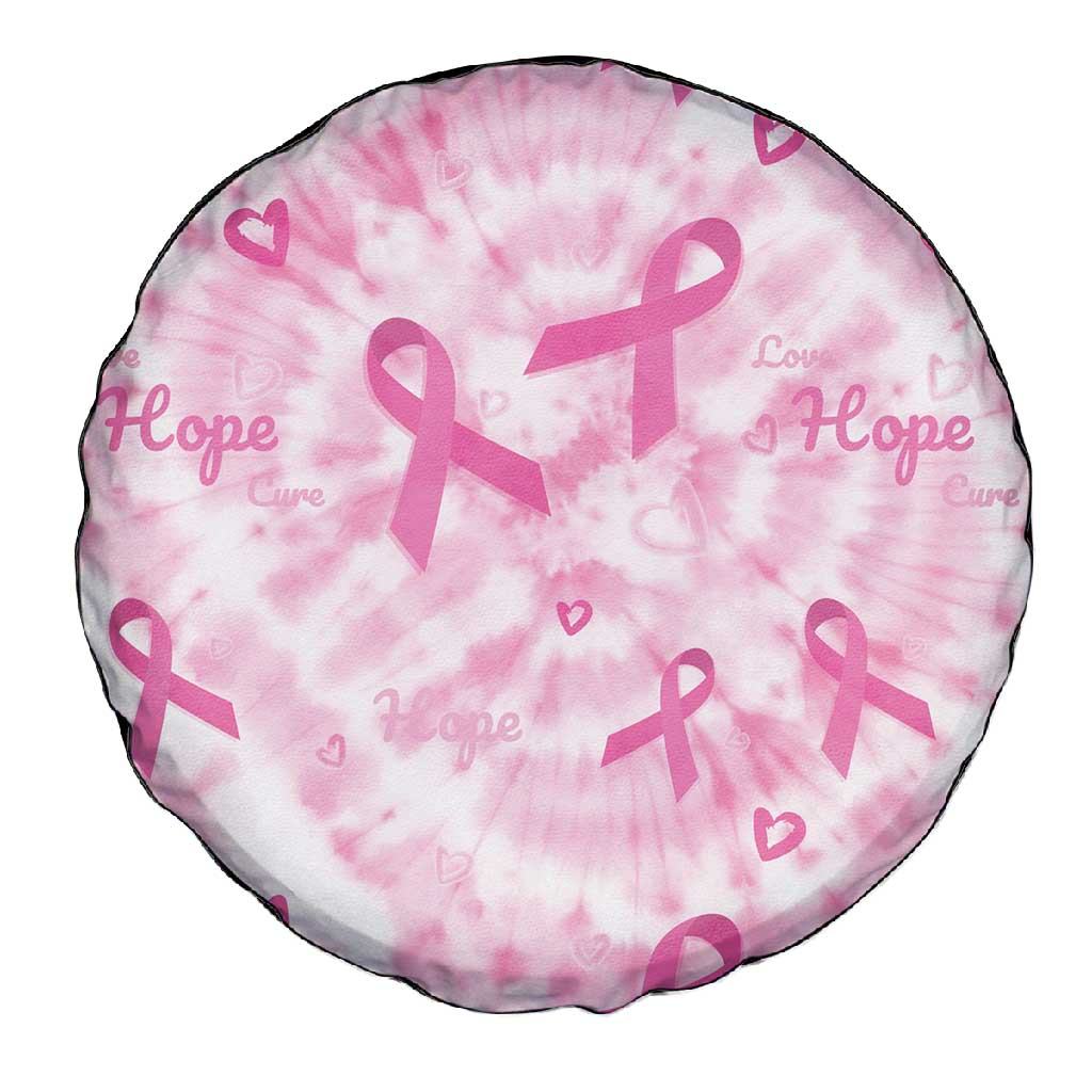 Pink Ribbon With Tie Dye Spare Tire Cover Breast Cancer Awareness - African Pride