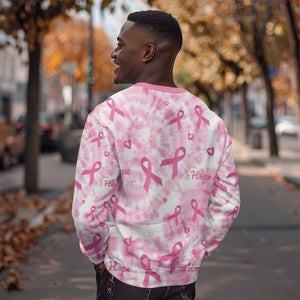 Pink Ribbon With Tie Dye Sweatshirt Breast Cancer Awareness - African Pride