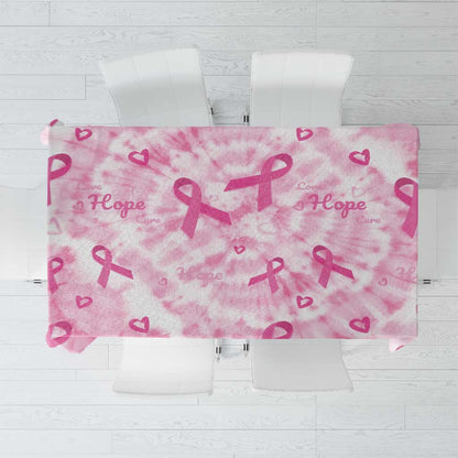 Pink Ribbon With Tie Dye Tablecloth Breast Cancer Awareness - African Pride