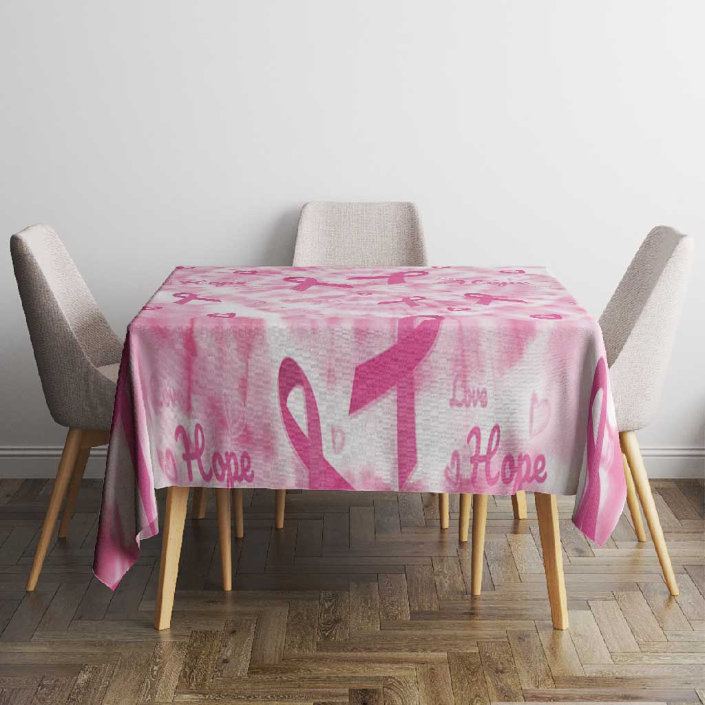 Pink Ribbon With Tie Dye Tablecloth Breast Cancer Awareness - African Pride