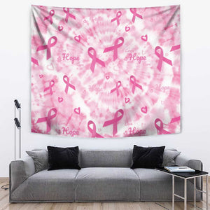 Pink Ribbon With Tie Dye Tapestry Breast Cancer Awareness - African Pride