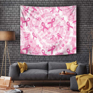 Pink Ribbon With Tie Dye Tapestry Breast Cancer Awareness - African Pride