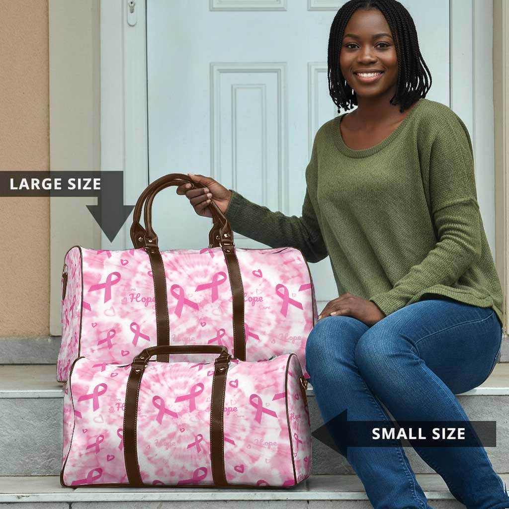 Breast Cancer Awareness Pink Ribbon Travel Bag Tie Dye Style