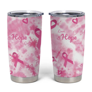 Pink Ribbon With Tie Dye Tumbler Cup Breast Cancer Awareness - African Pride