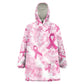 Pink Ribbon With Tie Dye Wearable Blanket Hoodie Breast Cancer Awareness - African Pride