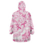 Pink Ribbon With Tie Dye Wearable Blanket Hoodie Breast Cancer Awareness - African Pride