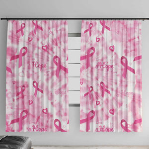 Pink Ribbon With Tie Dye Window Curtain Breast Cancer Awareness - African Pride