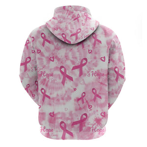 Pink Ribbon With Tie Dye Zip Hoodie Breast Cancer Awareness - African Pride