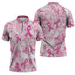 Breast Cancer Awareness Pink Ribbon Zipper Polo Shirt Tie Dye Style