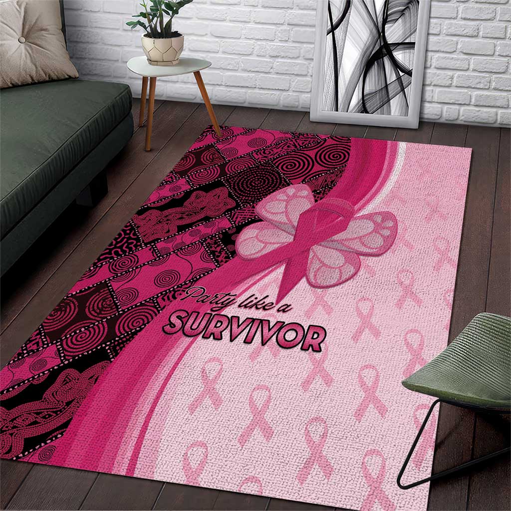 Breast Cancer Awareness Area Rug Think Pink - African Pattern - African Pride