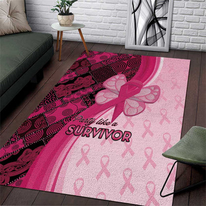 Breast Cancer Awareness Area Rug Think Pink - African Pattern - African Pride